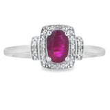 .65ct Ruby Diamond Ring 10KT White Gold