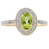 .55ct Peridot Diamond Ring 10KT Yellow Gold