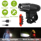 iMounTEK Bike Front Flashlight IPX4 Water-Resistant with Tail Warning/Safety LED Lamp