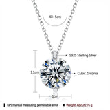 INALIS 925 Sterling Silver Pendant Dazzling 5A Clear Cubic Zirconia Romantic Necklaces