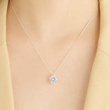 INALIS 925 Sterling Silver Pendant Dazzling 5A Clear Cubic Zirconia Romantic Necklaces