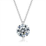 INALIS 925 Sterling Silver Pendant Dazzling 5A Clear Cubic Zirconia Romantic Necklaces