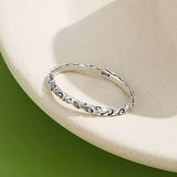 INALIS 925 Sterling Silver Ring for Women and Men Engraved Pattern Anniversary Rings