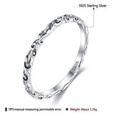 INALIS 925 Sterling Silver Ring for Women and Men Engraved Pattern Anniversary Rings