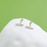 INALIS Cubic Zirconia Square Shape 925 Sterling Silver Earrings