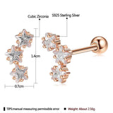 INALIS Romantic Star 925 Sterling Silver Stud Earrings
