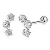 INALIS Romantic Star 925 Sterling Silver Stud Earrings