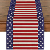 Independence Day Linen Burlap Table Bunting