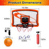 Indoor Mini Basketball Hoop Set with 4 Inflatable Balls Electric Audio Scorer