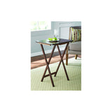 Indoor Single Folding TV Tray Table Walnut L19 x W15 x H26inches.