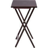 Indoor Single Folding TV Tray Table Walnut L19 x W15 x H26inches.
