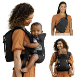 Infantino Flip 4-in-1 Convertible Baby Carrier, Adjustable, Ergonomic Babywearing, Registry Essential, Baby Carrier for Newborn to Toddler, Gray