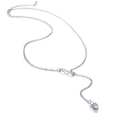 Infinity Heart Crystal Lariat Pendant Necklace