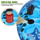 Inflatable Lounger Pool Float with Rubber Handle and Drink Holder