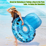 Inflatable Lounger Pool Float with Rubber Handle and Drink Holder