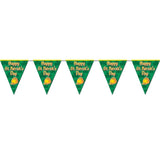 4 Pack, Beistle 10" x 12' Happy St Patricks Day Pennant Banner; Green/Gold