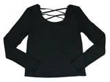 Derek Heart Juniors Rib-Knit Cage- Strappy Back Top