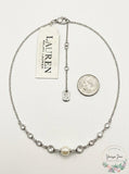 Lauren Ralph Lauren Silver-Tone Crystal and Imitation Pearl  Necklace