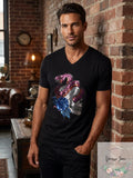 INC Mens V-Neck Snake and Skull Graphic Tee T-Shirt, Size Small