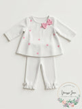 1st Impressions Baby Girl 2 Pc Outfit LS Tunic Bottom Leggings 3-6M