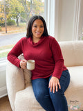 Style & Co Plus Size Waffle-Knit Cowl-Neck Top