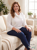 Tommy Hilfiger Plus Size Zip-Neck Thermal, 2X/Ivory