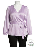 INC International Concepts I.N.C. Belted Wrap Top