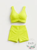 Aqua Lds Shirred Bra, Size Large