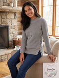 Style & Co Petite Lace-up Sweater