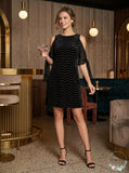 Taylor Womens Cold Shoulder Burnout A-Line Chiffon Sleeve Dress, Size 6