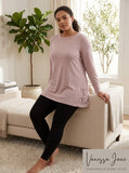 Ideology Plus Size Space-Dyed Crisscross-Side Tunic