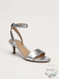 Naturalizer Women's Ankle Strap Sandals, Soft Silver Leather, Size 7
