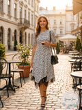 Lost Ink Plus Lace-Trim Animal-Print Dress