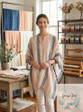 Echo Boardwalk Tasseled Striped Ruana
