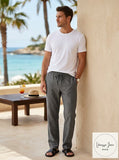 Cubavera Mens Drawstring Pant with Back Elastic Waistband, Size Medium