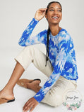 Charter Club Cashmere Tie-Dyed Sweater, Blue, Size Medium