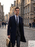 Calvin Klein Mens Prosper X-Fit Slim Fit Overcoat