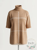 Alfani Grid-Print Turtleneck Sweater