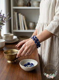 Style and Co Two Piece Set Shell and Bead Stretch Bracelets, Blue