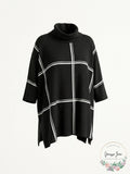 Alfani Grid-Print Turtleneck Sweater