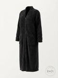 Miss Elaine Textured Fleece Long Zip Robe