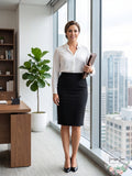 Kasper Womens Black Knee Length Wear to Work Pencil Skirt Plus 14W