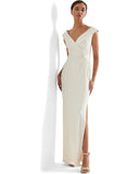 Lauren Ralph Lauren Jersey Off-the-Shoulder Gown, Size 2