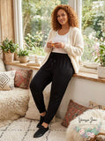 Ideology Womens Plus Velvet Sides Athletic Jogger Sweatpants