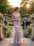 Js Collection Ribbon Soutache Floral Leaf Bodycon Mermaid Gown