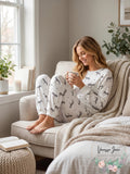 Aqua Sleep Printed Peachy Lounge Set