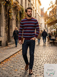 Calvin Klein Mens Bi-Color Striped Sweater, Size XL