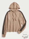 Ultra Flirt by Ikeddi Juniors Lace-Trimmed Marled Hoodie