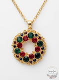 Charter Club Gold-Tone Crystal Wreath Pendant Necklace