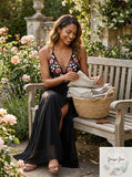 Nightway Embroidered Corset Lace-up Gown